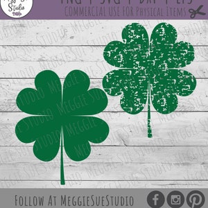 Four Leaf Clover SVG, Grunge Four Leaf Clover SVG, St. Patrick&#39;s Day Clover SVG, Clover Clip Art, Four Leaf Clover Design Svg