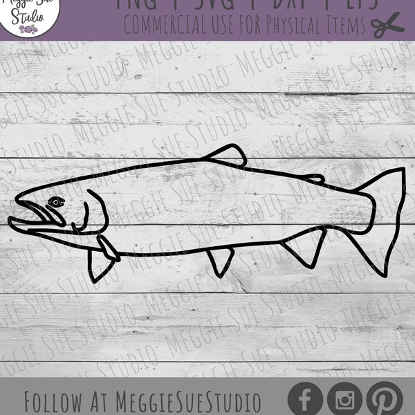 Steelhead Trout SVG, Idaho Steelhead Trout SVG, Trout Clipart Outline SVG, Trout Fishing SvG, Steelhead Fishing Trout Graphic