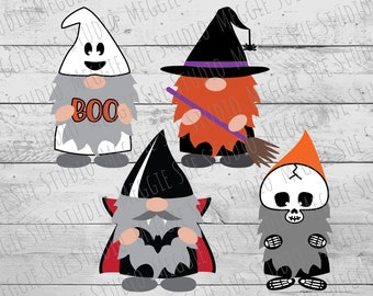 Halloween Gnomes Bundle SVG, Ghost Gnome SVG, Vampire Gnome SVG, Witch Gnome SvG, Skeleton Gnome SvG, Halloween Gnome Bundle Clipart SvG