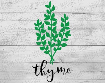 Thyme SVG, Thyme Plant SVG, Thyme Herb SVG, Thyme Clipart, Vintage Herb Graphic Thyme Svg, Herb Thyme Svg