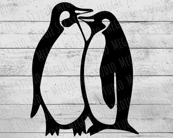 Penguin SVG, Penguins Clipart SVG, Penguin Cut File SVG, Penguin Graphic Design SvG, Penguins Snuggling SvG