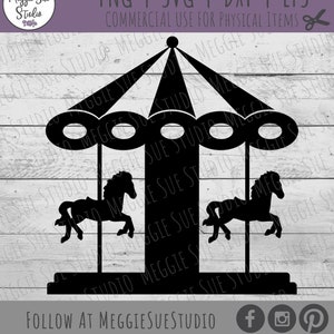 Carrossel SVG, Carrossel Silhouette SVG, Merry Go Round SVG, Merry Go Round Silhouette SvG, Arquivo de corte gráfico de carrossel SvG