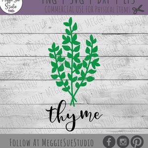 Thyme SVG, Thyme Plant SVG, Thyme Herb SVG, Thyme Clipart, Vintage Herb Graphic Thyme Svg, Herb Thyme Svg
