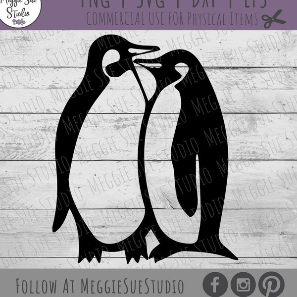 Penguin SVG, Penguins Clipart SVG, Penguin Cut File SVG, Penguin Graphic Design SvG, Penguins Snuggling SvG