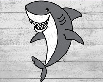 Cartoon Shark SVG, Shark Clipart SVG, Cute Shark Graphic SVG, Shark Design SvG, Shark Cut File SvG