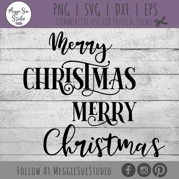 Merry Christmas 2 Ways Svg Script Merry Bold Christmas Svg Etsy