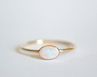 Man made opal Cabochon Opal Ring 14kt Rolled Gold Setting = Wire Wrapped