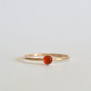 Carnelian Ring, Dainty Gold Ring, Handmade Jewelry, Stacking Rings, Unique Gifts
