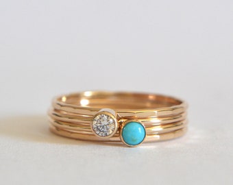 Gold Turquoise Ring, Silver Turquoise Ring, Turquoise Ring, Turquoise Ring Gold, Turquoise Gold Ring, Dainty Ring, Turquoise and Cz Ring