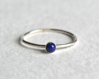 Silver Lapis Lazuli Ring, Lapis Lazili Ring, Lapis Lazuli Ring Silver, Silver Stacking Ring, Dainty Ring, Bridesmaid Ring, Minimalist Ring