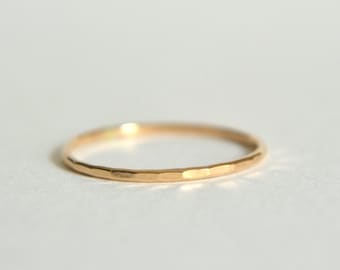 14k Gold Stacking Ring, 14k Gold Stackable Ring, Gold Wedding Band, Stacking Ring Gold, Stacking Ring, Hammered Stacking Ring, Dainty Ring
