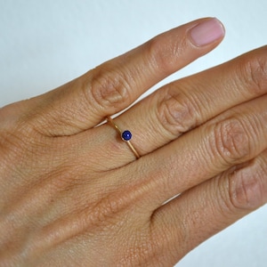 14k Gold Filled Natural Lapis Lazuli Ring, Dainty Jewelry, Custom Made To Order Handmade Ring, Summer Boho Ring, Minimalist Jewelry image 3