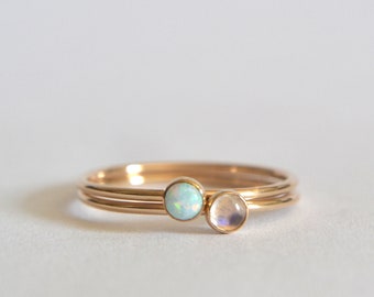 Gold Moonstone Ring, Moonstone Ring, Gold Opal Ring, Opal Ring, Opal Ring Gold, Opal Gold Ring, Rainbow Moonstone Ring, Gold Stacking Ring