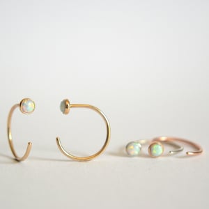 Opal Huggie Hoops, Opal Huggie Earrings, Opal Hug Earrings, Gold Huggie Earrings, Opal Huggie, Hoop Earrings, Opal Earrings, Huggie Hoops