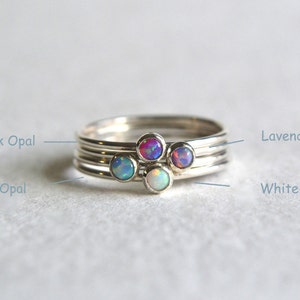 Silver Blue Opal Ring, Blue Opal Ring, Silver Opal Ring, Opal Ring Silver, Opal Silver Ring, Dainty Ring, Sterling Silver Opal Ring image 4