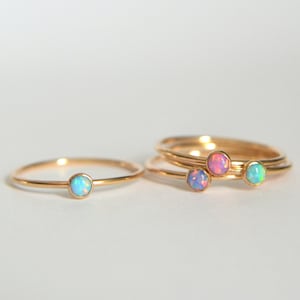 Blue Opal Ring, Opal Ring Gold, Opal Ring, Gold Opal Ring, Gold Stacking Ring, Gold Stackable Ring, Gold Filled Opal Ring, Dainty Opal Ring