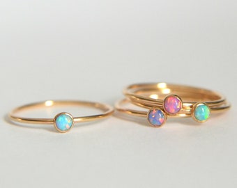 Blue Opal Ring, Opal Ring Gold, Opal Ring, Gold Opal Ring, Gold Stacking Ring, Gold Stackable Ring, Gold Filled Opal Ring, Dainty Opal Ring