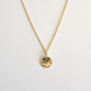 Hammered Disc Necklace, Gold Disc Necklace, Gold Hammered Disc Necklace, Dainty Necklace, Minimalist Necklace, Everyday Jewelry, Gold Filled