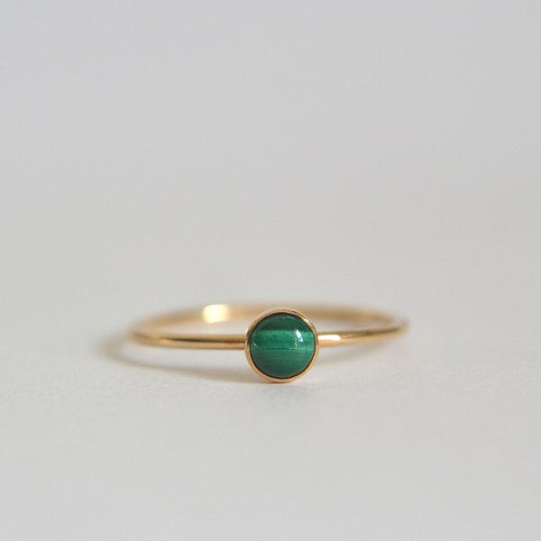 Malachite Ring, Dainty Ring, Minimalist Ring, 14k Solid Gold Ring, 14k Gold Filled Ring, Sterling Silver Ring, Natural Malachite Ring