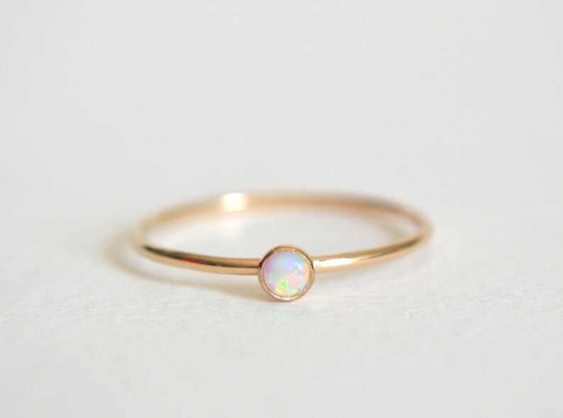 Gold Opal Ring, Opal Ring Gold, Opal Ring, White Opal Ring, Gold Stacking Ring, Dainty Opal Ring, Opal Stacking Ring, Bridesmaids Ring 