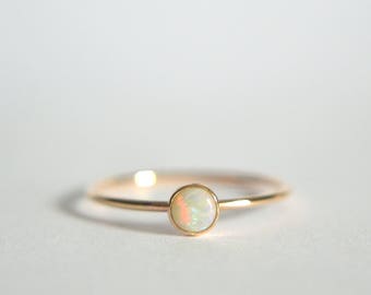 Opal Ring, Natural Opal Ring, Engagement and Wedding Ring, Sterling Silver, 14k Gold Filled Or 14k Solid Gold Options, Anniversary Gift Ring