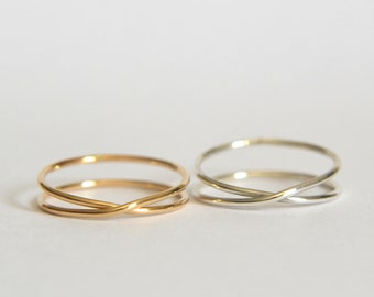 Gold Wrap Ring, Silver Wrap Ring, X Ring Gold, Gold X Ring, Silver X Ring, Gold Criss Cross Ring, Criss Cross Ring, X Ring, Wrap Ring