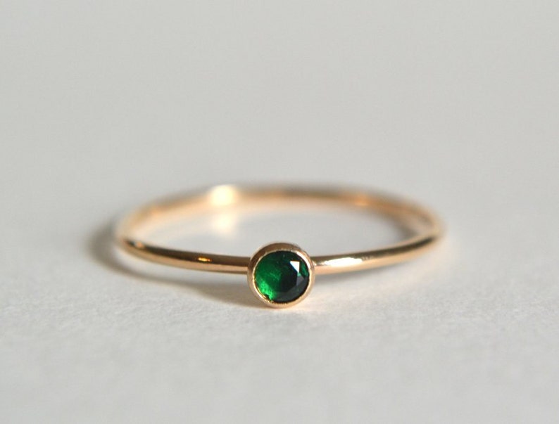 Gold Emerald Ring, Emerald Ring, Gold Filled Emerald Ring, Emerald Ring Gold, Emerald Gold Ring, Emerald Stacking Ring, Dainty Emerald Ring 