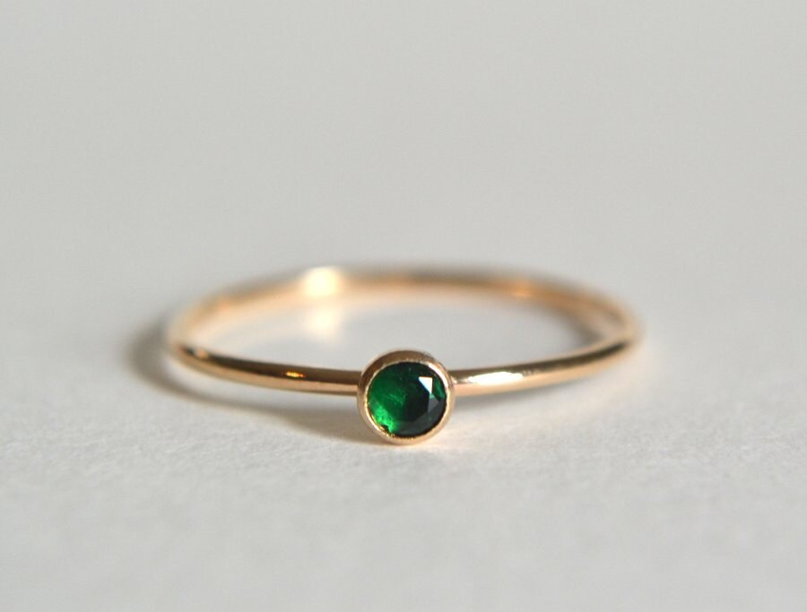 Gold Emerald Ring, Emerald Ring, Gold Filled Emerald Ring, Emerald Ri…