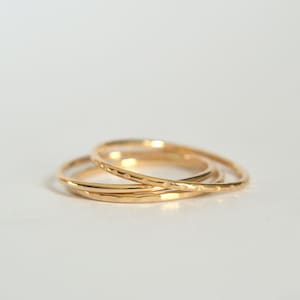 Gold Stacking Ring, Gold Stacking Bands, Gold Stackable Rings, Stackable Gold Rings, Gold Filled Stacking Rings, Hammered Stacking Rings Mix