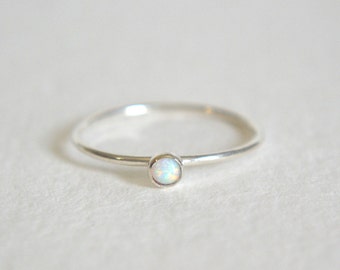 Silver Opal Ring, Opal Ring, Opal Ring Silver, Opal Silver Ring, Sterling Silver Opal Ring, Silver Stacking Ring, Dainty Opal Ring