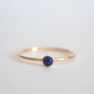 14k Solid Gold Lapis Lazuli Ring, 14k Gold Lapis Lazuli Ring, Lapis Lazuli Ring Gold, Gold Lapis Ring, Stacking Ring, Stackable Ring