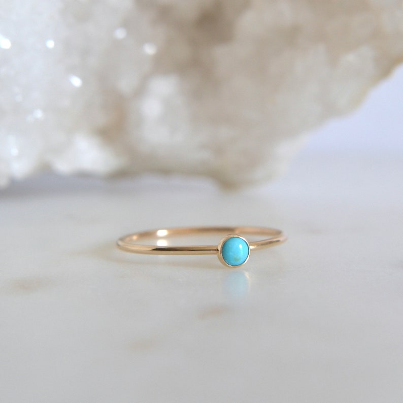 Gold Turquoise Ring, Turquoise Ring, Turquoise Ring Gold, Turquoise Gold Ring, Dainty Turquoise Ring, Gold Stacking Ring, Minimalist Ring image 2