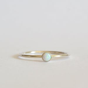 Sterling Silver Opal Ring, Dainty Opal Ring, Boho Jewelry