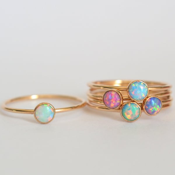 Gold Opal Ring, Opal Ring, Opal Ring Gold, Opal Gold Ring, Gold Filled Opal Ring, Dainty Opal Ring, Bridesmaid Ring, Opal Stacking Ring