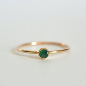14k Gold Emerald Ring, Emerald Ring, Emerald Ring Gold, Rose Gold Emerald Ring, Dainty Emerald Ring, Emerald Gold Ring, Engagement Ring