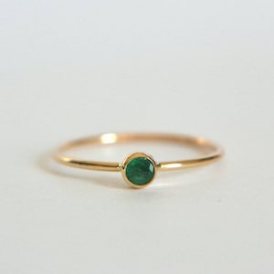 14k Gold Emerald Ring, Emerald Ring, Emerald Ring Gold, Rose Gold Emerald Ring, Dainty Emerald Ring, Emerald Gold Ring, Engagement Ring