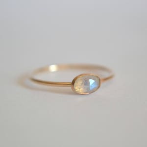 Natural Rainbow Moonstone Ring, Oval Ring, Dainty Ring, Everyday Wear Ring, Minimalist Ring, Gemstone Ring, Unique Jewelry, Gifts For Her image 2