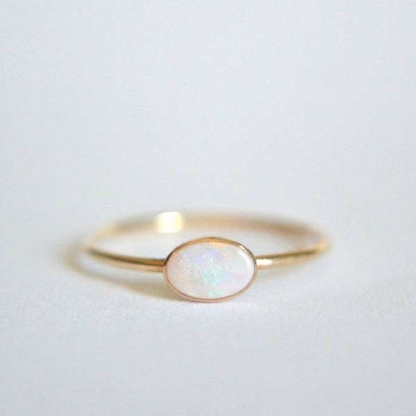 Gold Opal Ring, Oval Opal Ring, Opal Engagement Ring, Oval Opal Ring Gold, Opal Ring Oval, Opal Oval Gold Ring, Opal Ring, 14k Opal Ring