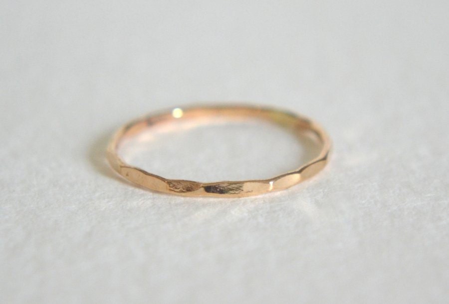 Gold Stacking Ring, Stacking Ring Set, Gold Hammered Ring, Midi Ring,…