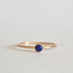 14k Gold Filled Natural Lapis Lazuli Ring, Dainty Jewelry, Custom Made To Order Handmade Ring, Summer Boho Ring, Minimalist Jewelry image 1