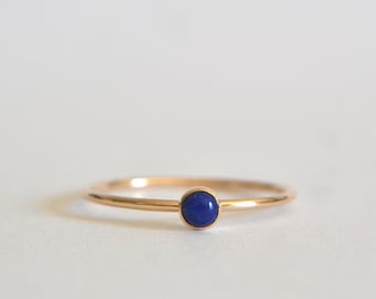 14k Gold Filled Natural Lapis Lazuli Ring, Dainty Jewelry, Custom Made To Order Handmade Ring, Summer Boho Ring, Minimalist Jewelry