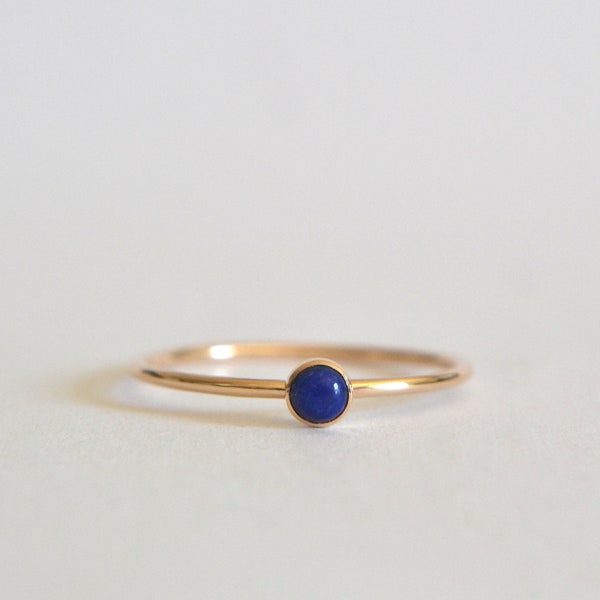 14k Gold Filled Natural Lapis Lazuli Ring, Dainty Jewelry, Custom Made To Order Handmade Ring, Summer Boho Ring, Minimalist Jewelry