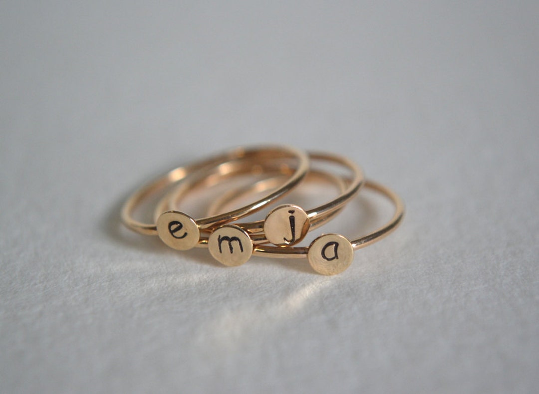 Personalized Initial Ring in 14k Gold Filled or Sterling Silver, Custom ...