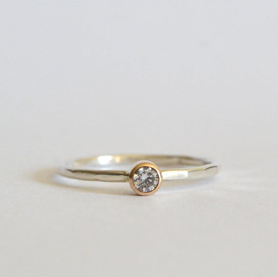 Mixed Metal Ring, Two Tone Gold And Silver Ring, Custom Gemstone Ring