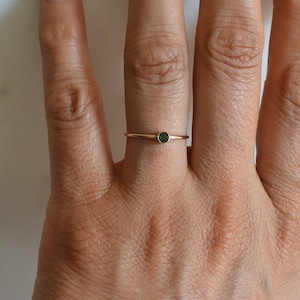 Emerald Ring, Custom Made To Order In Sterling Silver or 14k Gold Filled, Delicate Dainty and Minimalist Stacking Ring, Perfect Gift For Her image 5