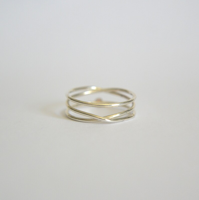 Silver Wrap Ring Silver X Ring Silver Criss Cross Ring X Etsy