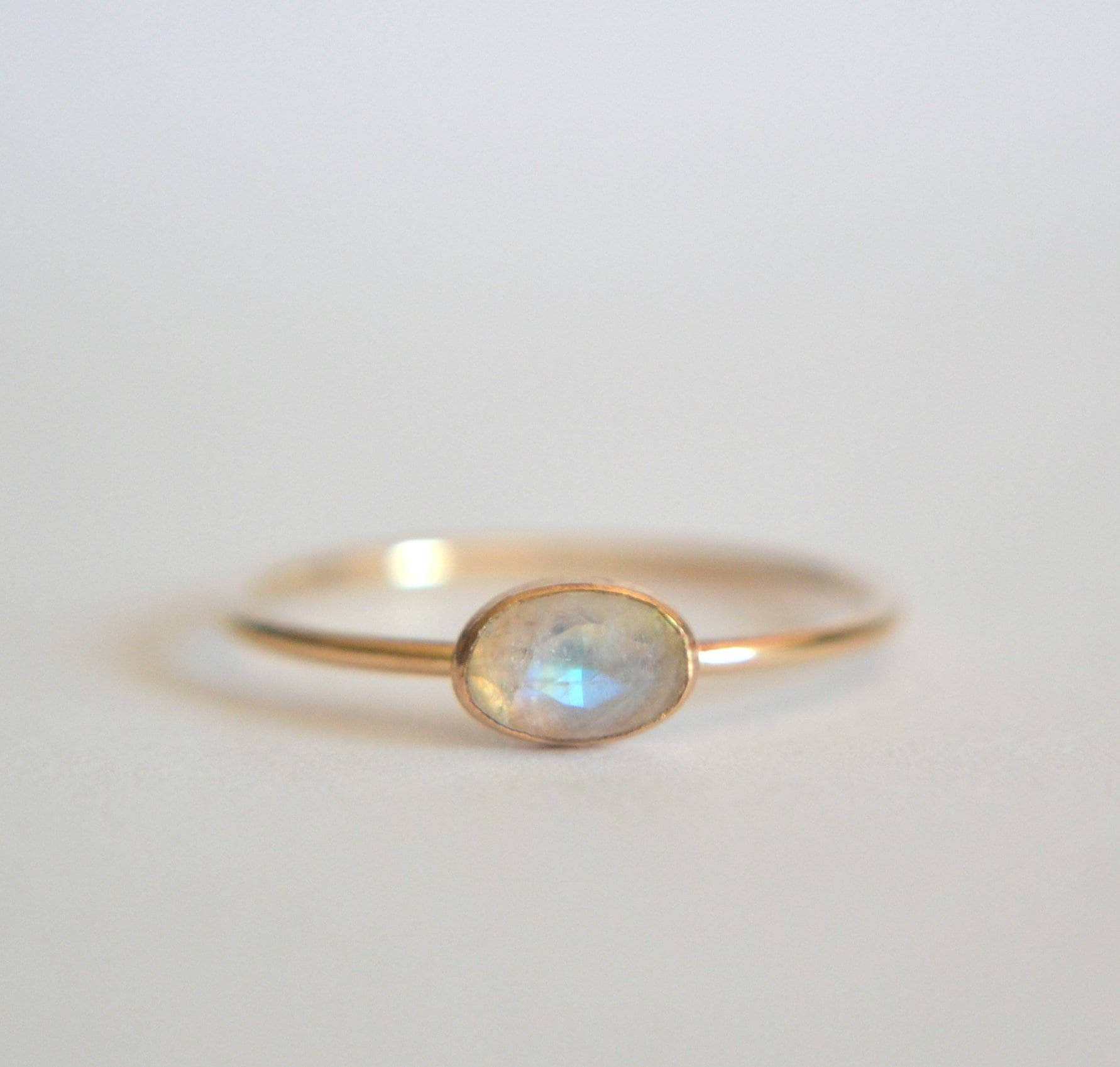Gold Oval Moonstone Ring, Rainbow Moonstone Oval Ring, Oval Moonstone…