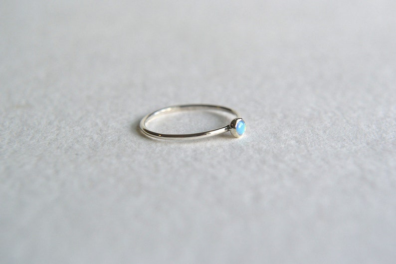 Silver Blue Opal Ring, Blue Opal Ring, Silver Opal Ring, Opal Ring Silver, Opal Silver Ring, Dainty Ring, Sterling Silver Opal Ring image 2