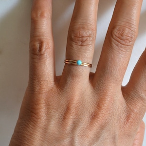 Gold Turquoise Ring, Turquoise Ring, Turquoise Ring Gold, Turquoise Gold Ring, Dainty Turquoise Ring, Gold Stacking Ring, Minimalist Ring image 3