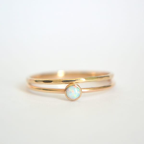 Gold Opal Ring, Opal Ring, Opal Ring Gold, Opal Gold Ring, Bridesmaid Ring, Dainty Opal Ring, Gold Opal Stacking Ring, Gold Stacking Ring